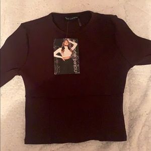 🔥🔥🔥Naked wardrobe brown crop top pants set 🔥🔥